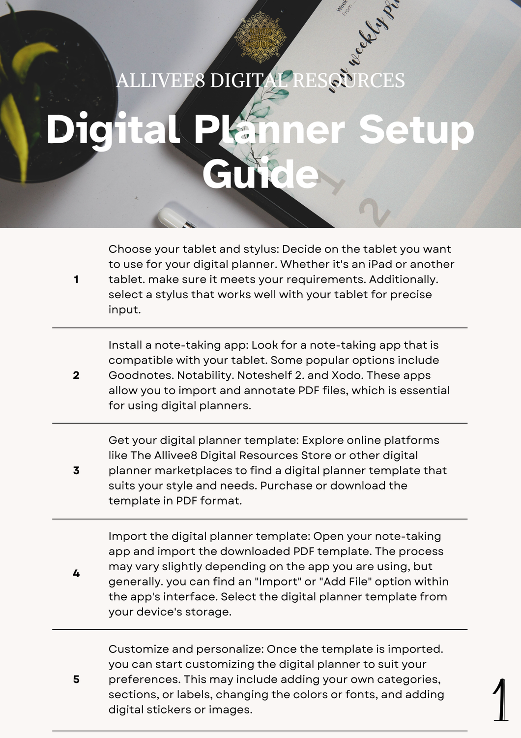 Undated Digital Bible Study Planner w/ Setup Guide