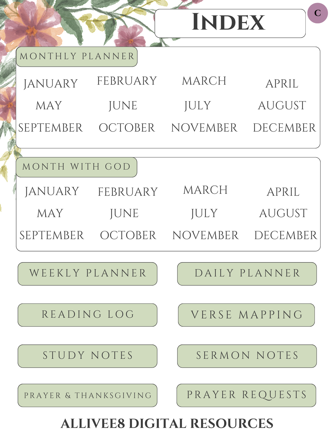 Undated Digital Bible Study Planner w/ Setup Guide