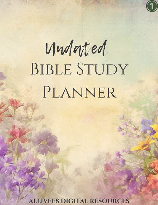 Undated Printable Bible Study Planner