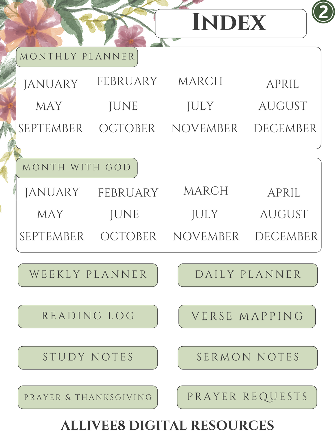 Undated Printable Bible Study Planner