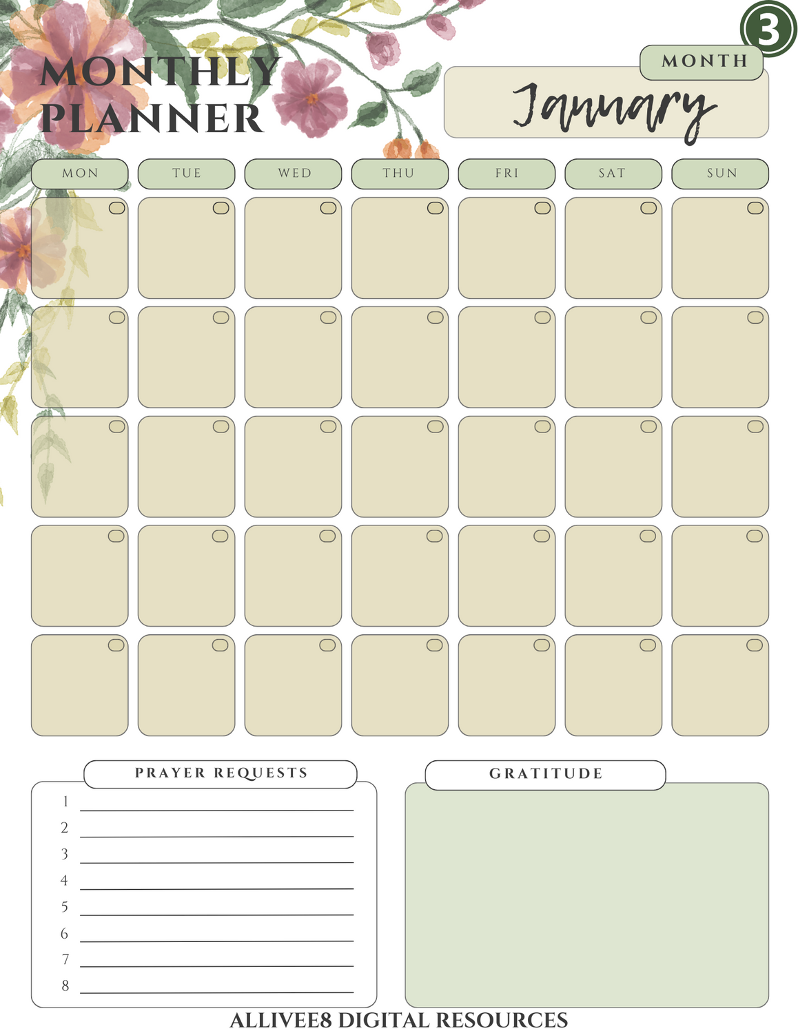 Undated Printable Bible Study Planner